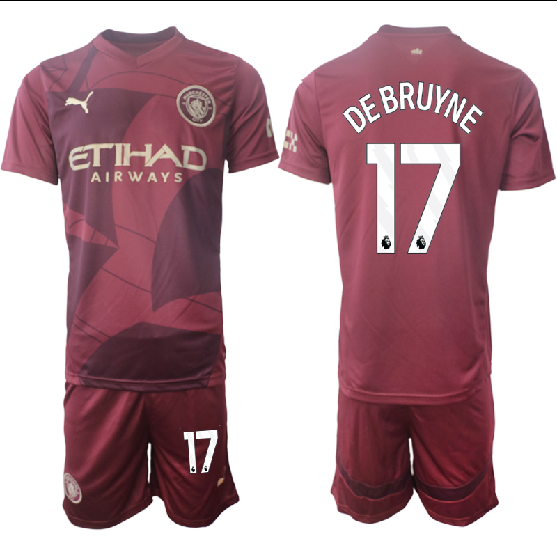 Men 2024-2025 Club Manchester City away red #17 Soccer Jersey